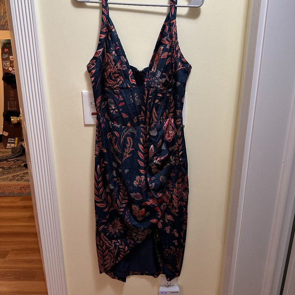 Averie Floral Draped Midi Dress